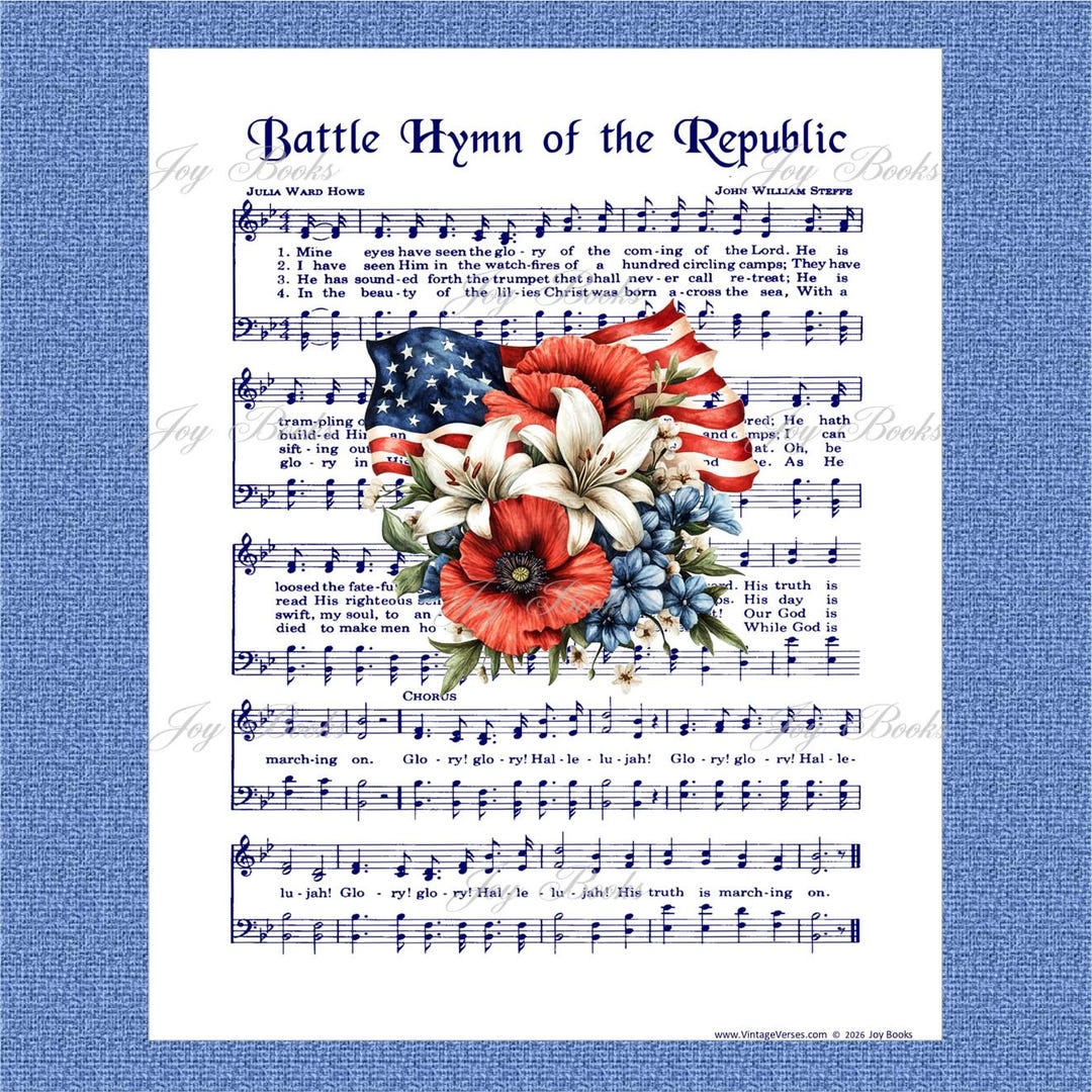 Blue Ridge Rifles Hymn USA 250th Anniversary - Red White Blue Selection of Hymns on Parchment ...