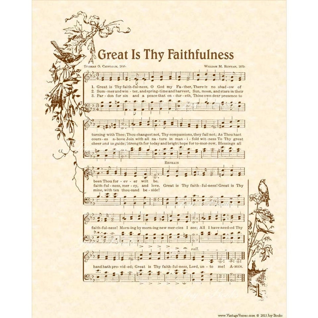 GREAT is THY FAITHFULNESS Hymn Wall Art Christian Home & 