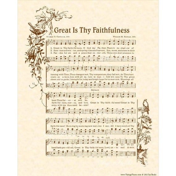 HOW GREAT THOU Art - 11x14 Antique Hymn Art Print on Natural Parchment in  Sepia Brown Ink