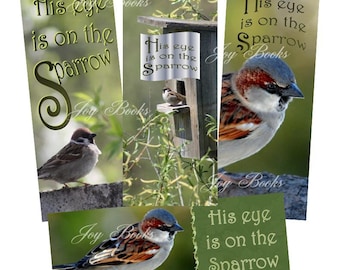 His Eye Is On The Sparrow Printed Hymn Bookmarks w Song Lyrics Gift Card Insert Folk Song Book Lovers Gift Vintage Verses Christian Ministry