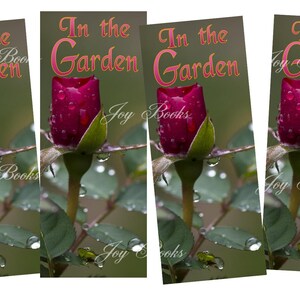 IN THE GARDEN Printed Hymn Bookmarks w Song Lyrics Vintage Verses Book Lovers Gift Card Insert Christian Ministry Give Away Rose Bud Dew image 4