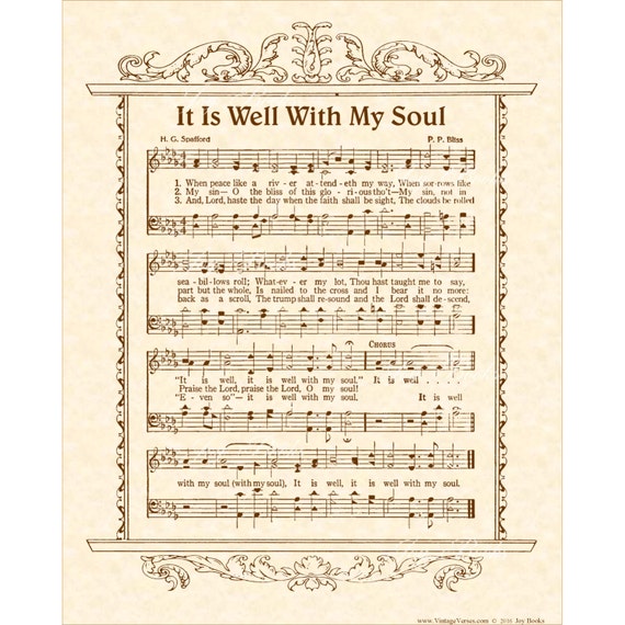 Well With My Soul Hymn Glass Water Bottle with Bamboo Lid and