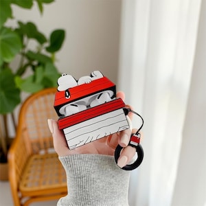 Snoopy AirPods Case with Lanyard | Cartoon Silicone Cover for AirPods 1 2 3 Pro Pro 2 | Cute MINISO-Inspired Gift Idea