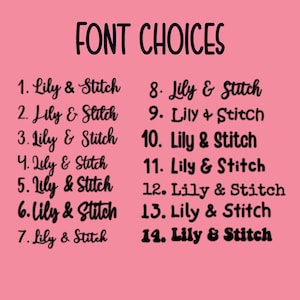 Font choices for the dog bandana