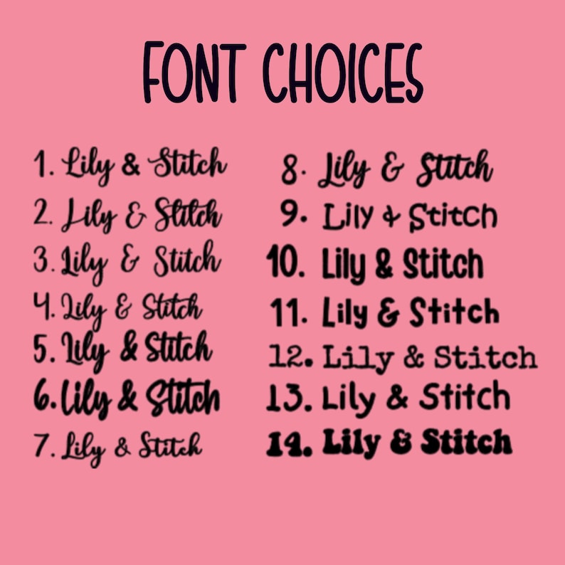 Font choices for the dog bandana
