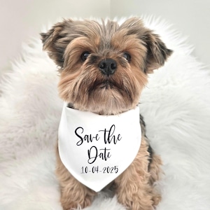 Save The Date Dog Bandana: Wedding Engagement Photo Prop