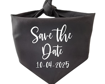 Save The Date Dog Bandana: Cotton Wedding Engagement Photo Prop