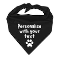Personalized Dog Bandana with paw, Tie On Bandana with your text, Custom Pet Scarf, Personalize with Your Text Pet Bandana, Double Layered