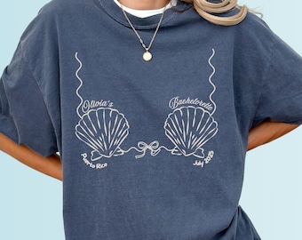 Mermaid Bachelorette Shirts, Oversized Bikini Shirt, Custom Beach Bachelorette Shirt, Seashells Bikini Last Splash Bachelorette Shirts