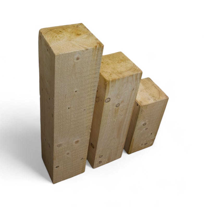 Peut inclure: Trois blocs de bois empil&eacute;s en ordre d&eacute;croissant de taille, formant un graphique &agrave; barres. Les blocs sont de couleur brun clair et pr&eacute;sentent un grain de bois naturel.