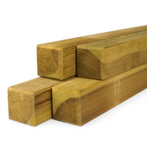 4er Set Vierkant-Zaunpfosten 9x9 cm KDI grün, imprägniertes Nadelholz aus dem Sauerland, wetterfest & stabil für Zaunbau Gartenprojekte