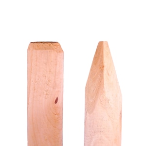 Round wooden fence post, natural, sanded, milled, wooden fence, garden fence, pasture fence, farm, robust wooden post, fence construction, outdoor area