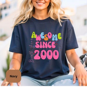Camiseta retro, camiseta del año de nacimiento, camiseta de estilo vintage, camiseta gráfica, increíble desde 2000, camiseta de regalo de cumpleaños, camiseta de mujer, regalo de amigos,