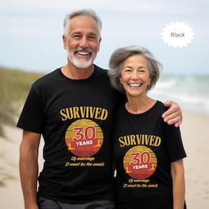Bijpassend T-shirt 30e verjaardag, 100% katoen, cadeau voor koppels