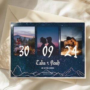 Digital Save the Date | Convite de casamento Night Court Starry