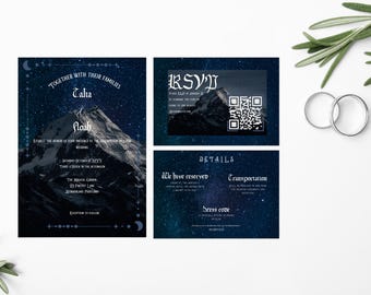 Celestial Night Court Wedding Stationery Suite