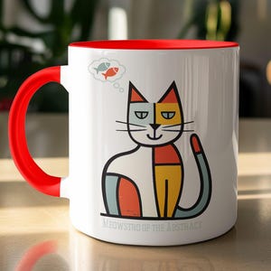 Picasso Cat Coffee Mug: Modern Art Design, Cat Lover Gift