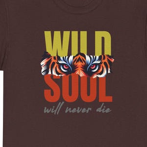 Wild Soul Unisex Heavy Cotton Tee, Bold Tiger Graphic Tee, Nature Lover Gift, Motivational Shirt, Perfect for Everyday Wear
