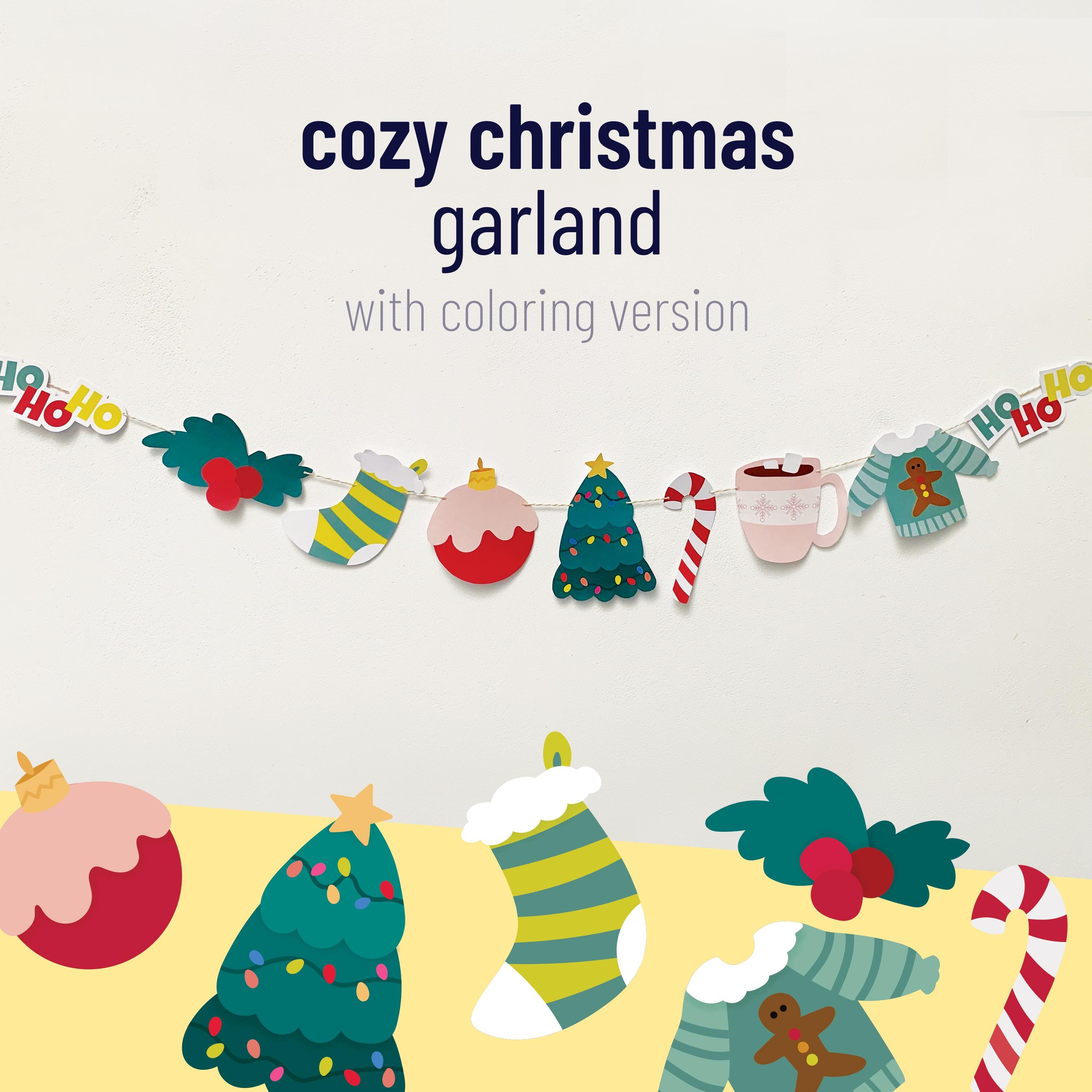 40 Candy Cane Crafts Kids Will Love 37 Christmas Garland Printable - Holiday Banner PDF with Coloring Pages