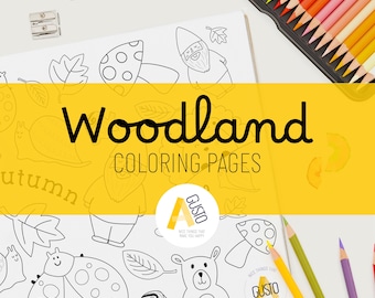 Fall Coloring Pages Printable PDF, Woodland Animal and Nature Sheets for Kids and Adults