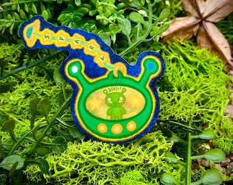 Sparv Tamagotchi Game Laminated Vinyl Sticker | Cute Aftonsparv Fan Art | Ikea Plushie Inspired Sticker | Stickers for any surface