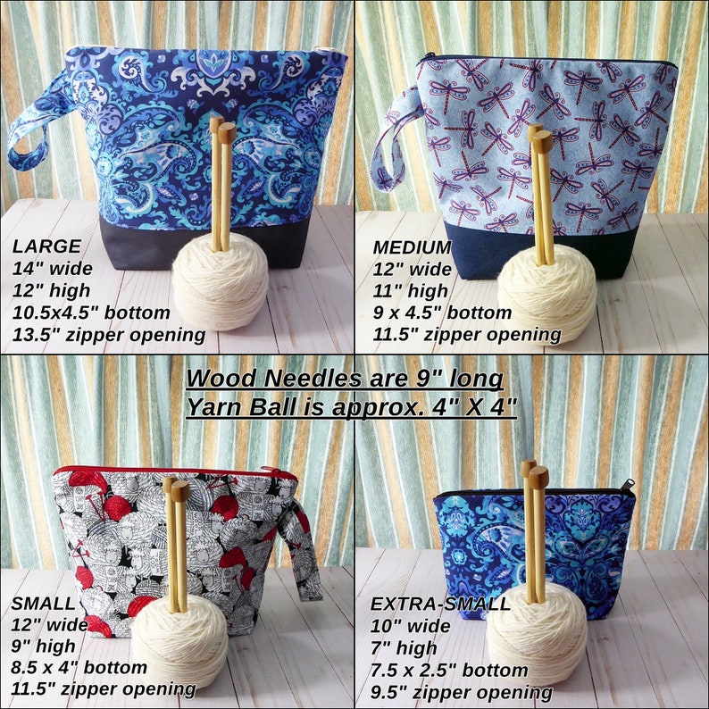 Dragonfly Project bag knitters gift gift for knitter WIP dragonfly bag Knitting bag with zipper