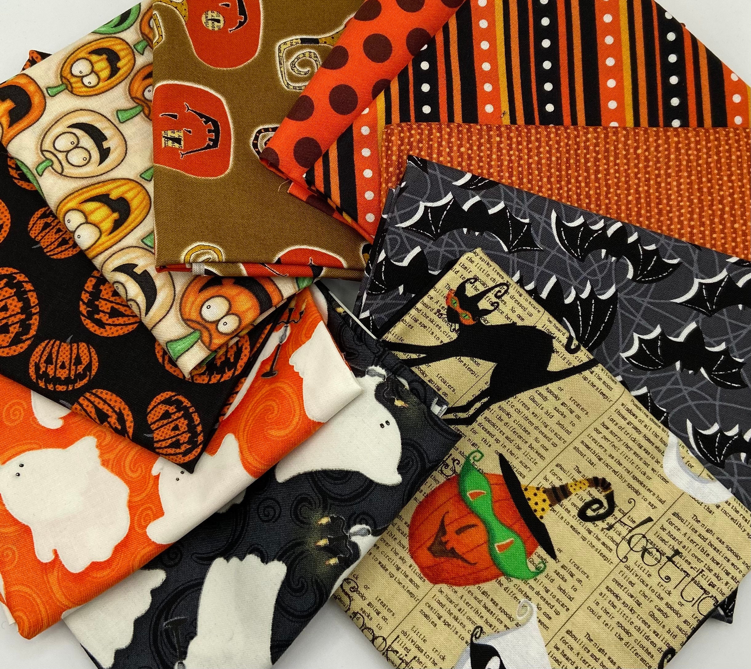 10 Halloween Fat Quarters bundle for sewing quilting crafts Etsy