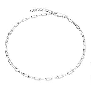 Paperclip Chain Adjustable Bracelet - 925 Sterling Silver. Tarnish Free. Waterproof. Recycled Silver.