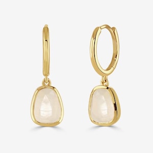 Mia Moonstone Huggie Earrings