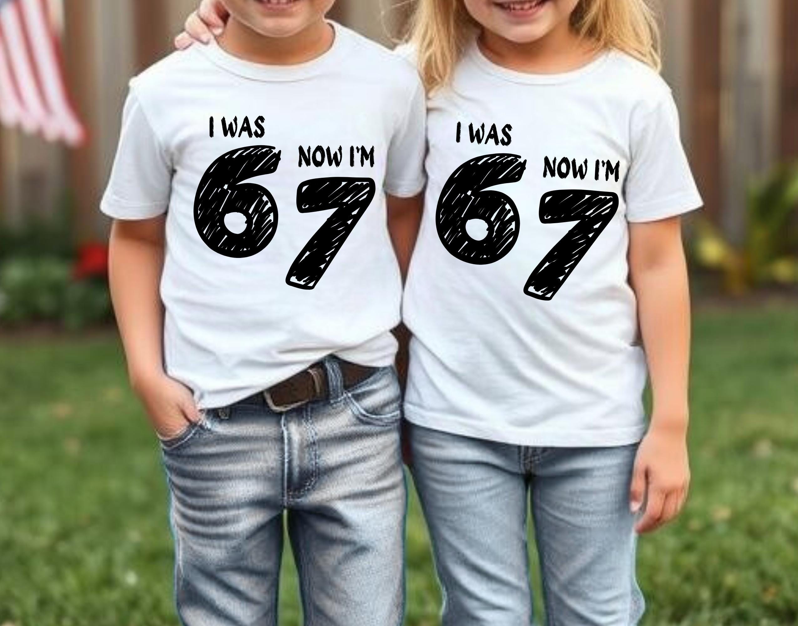 I Was 6 Now I'm 7 Birthday Shirt, Funny 7th B-day Gift for Boy