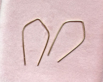 Simple Gold Threader Earrings Minimalist Earwires Modern Chic Wire Jewelry