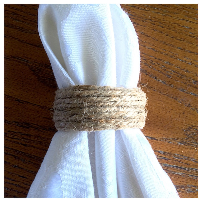Rustic Country Jute Twine Napkin Rings Farmhouse Style Etsy