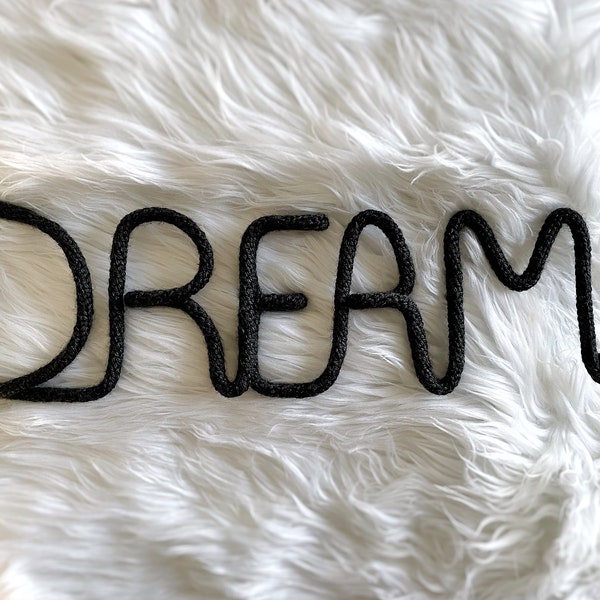 Dream Knit Word Wall Decor - Handmade Wire Work Room Sign