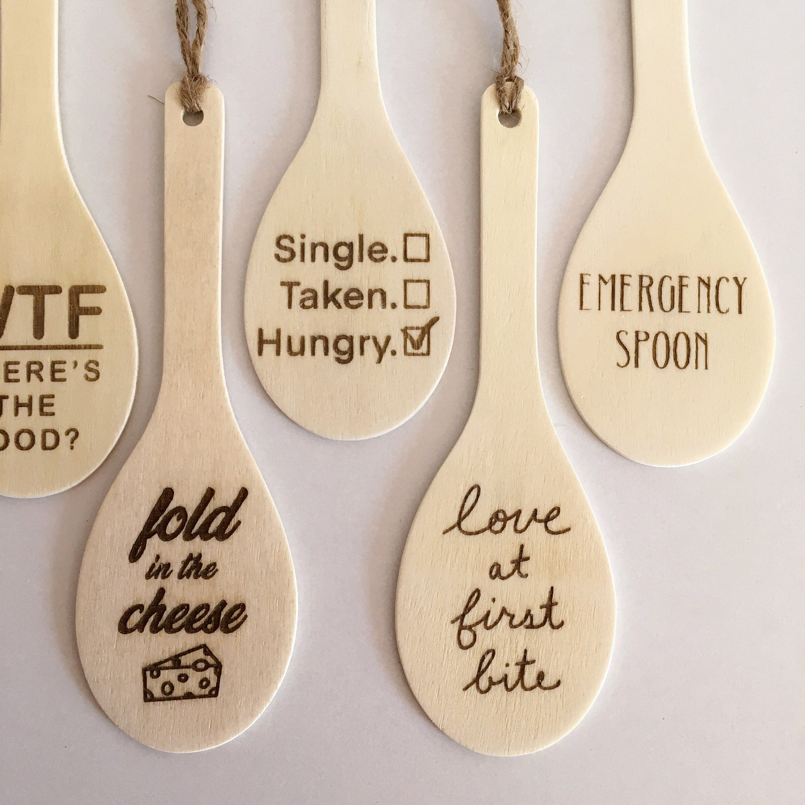 Wood Spoon Ornament With Food Puns and Funny Sayings Laser Etsy
