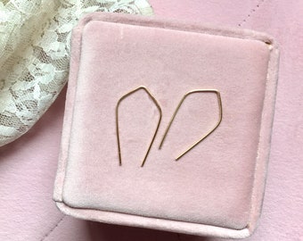 Simple Gold Threader Earrings Minimalist Earwires Modern Chic Wire Jewelry