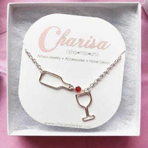 Wein-Liebhaber-Halskette | Handarbeit Draht Arbeit Freund Geschenk | Swarovski-Kristall