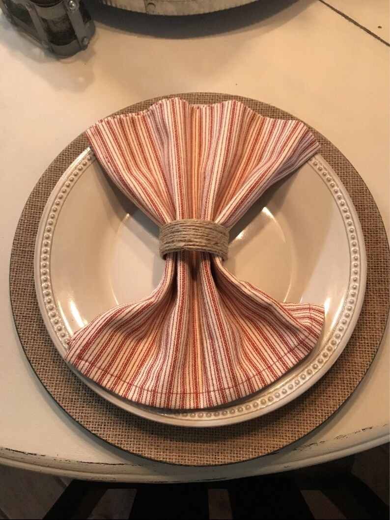 Rustic Country Jute Twine Napkin Rings Farmhouse Style Etsy