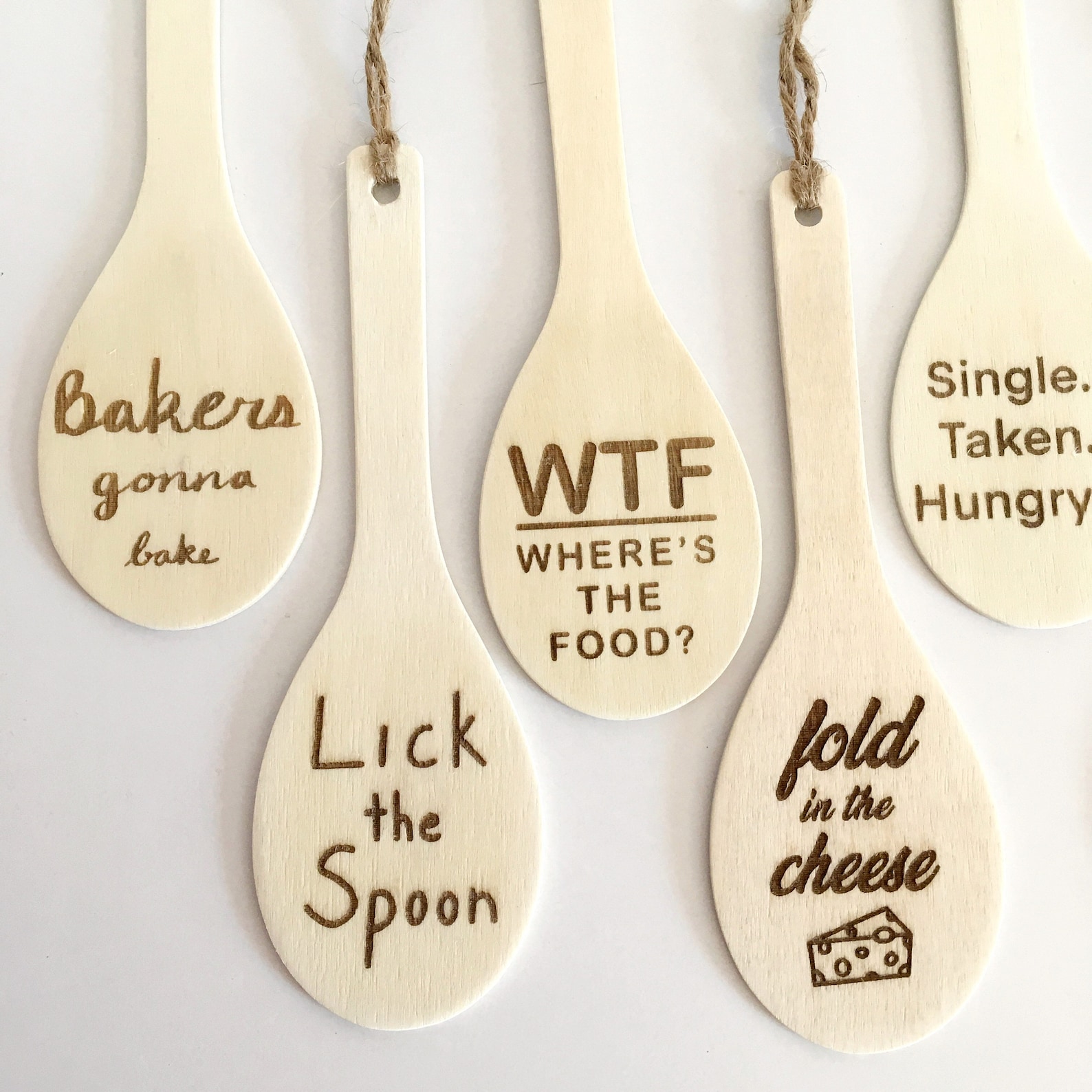 Wood Spoon Ornament With Food Puns and Funny Sayings Laser Etsy