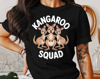 Camiseta del Escuadrón Canguro, Camiseta con Animales Adorables, Idea de Regalo Unisex, Camiseta Divertida de Canguro, Camiseta para Amantes de los Canguros, Opción de Sudadera