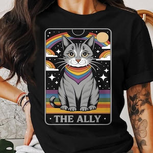 LGBTQ Pride Cat T-Shirt: Rainbow Ally Unisex Tee