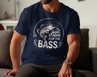 Lustiges Fischen-Grafik-T-Shirt: Ich bin nur hier für den Barsch - Unisex