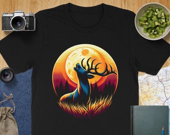 Wildlife Deer Art T-Shirt: Buntes grafisches Natur-T-Shirt