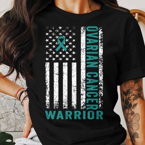 Ovarian Cancer Warrior T-Shirt, Awareness Ribbon Tee, Unisex Sweatshirt, Support Shirt, Teal Ribbon, Cancer Survivor Gift, Fight Cancer
