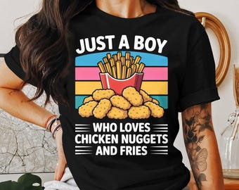 Grappig T-shirt kipnuggets en friet - Retro Foodie Design