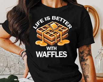 Lustiges Waffel-Grafik-T-Shirt: Frühstück Foodie Unisex-T-Shirt