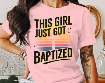 Baptism Gift T-Shirt: Retro Sunset Christian Tee