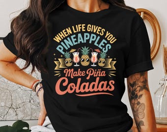Pineapple Piña Colada T-Shirt: Tropical Summer Vacation Tee