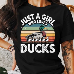 Just a Girl Who Loves Ducks T-Shirt, Mallard Duck Tee, Duck Lover Shirt, Unisex Sweatshirt, Cute Animal Shirt, Nature Gift