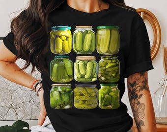 Camiseta con diseño de tarro de pepinillos: un regalo gastronómico único