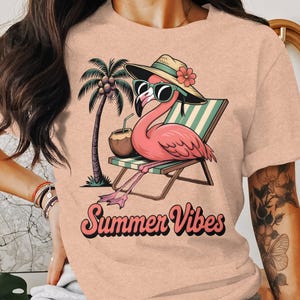 Tropisches Flamingo T-Shirt: Sommer Beach Urlaub Vibes